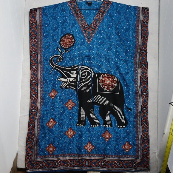 Bella Moda Gown Long Caftan Women's One size Multicolor V-Neck Drawstring - Picture 7 of 12